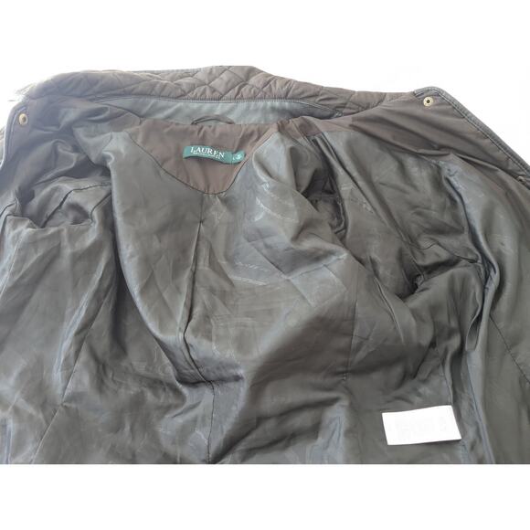 Lauren Ralph Lauren Diamond Quilted Snap Close Chore Utility Jacket Black Sz L - Picture 8 of 10